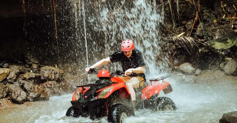 Bali: Atv Ride Under Twin Waterfalls & Gorilla Cave — ATV tour in Ubud